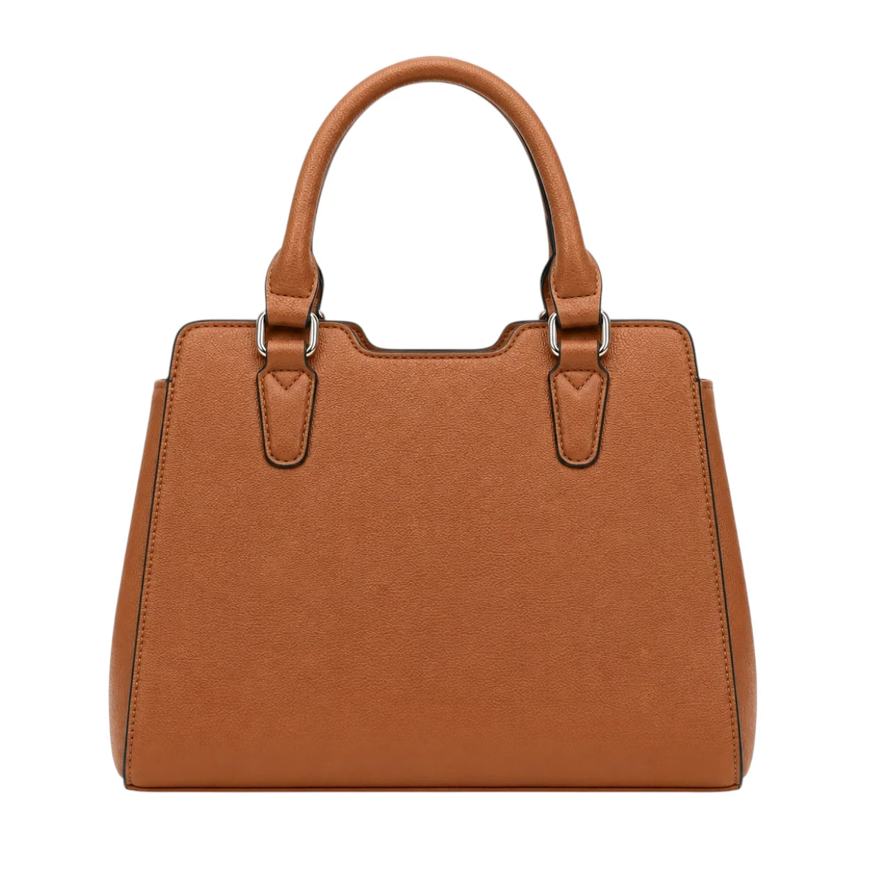 Zanti Brown Leather Handbag With Structured Storage Layout