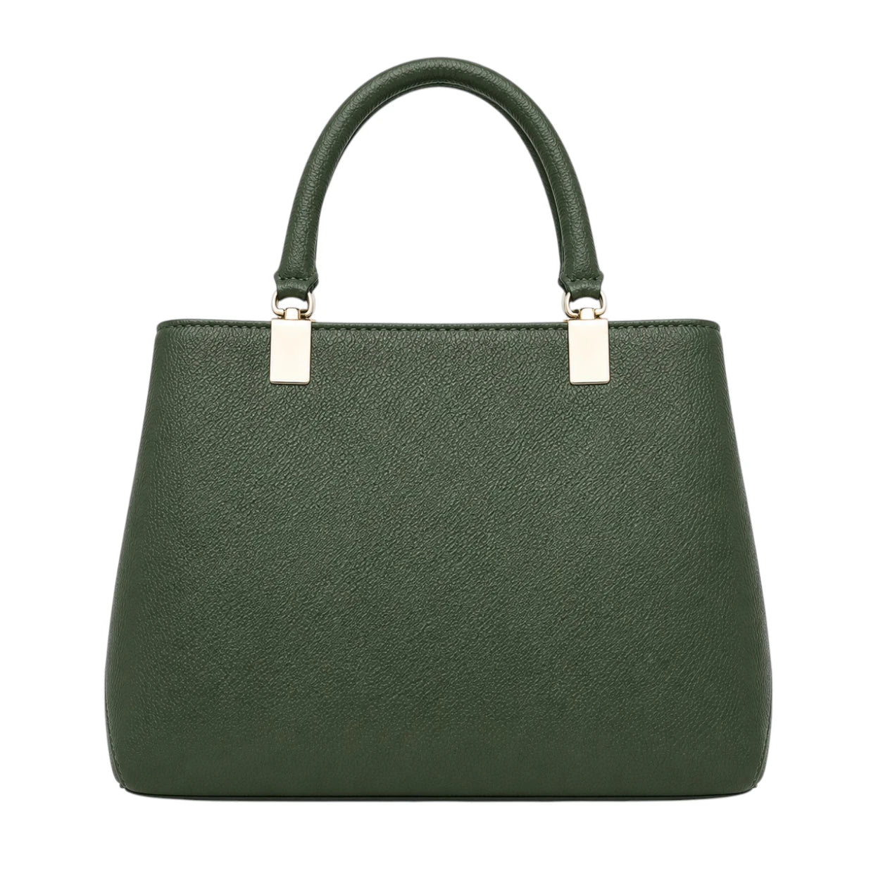 Zanti Green Leather Handbag With Decorative Bow Accent