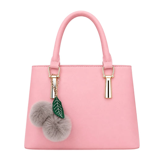 Zanti Pink Leather Handbag With Elegant Carry Structure