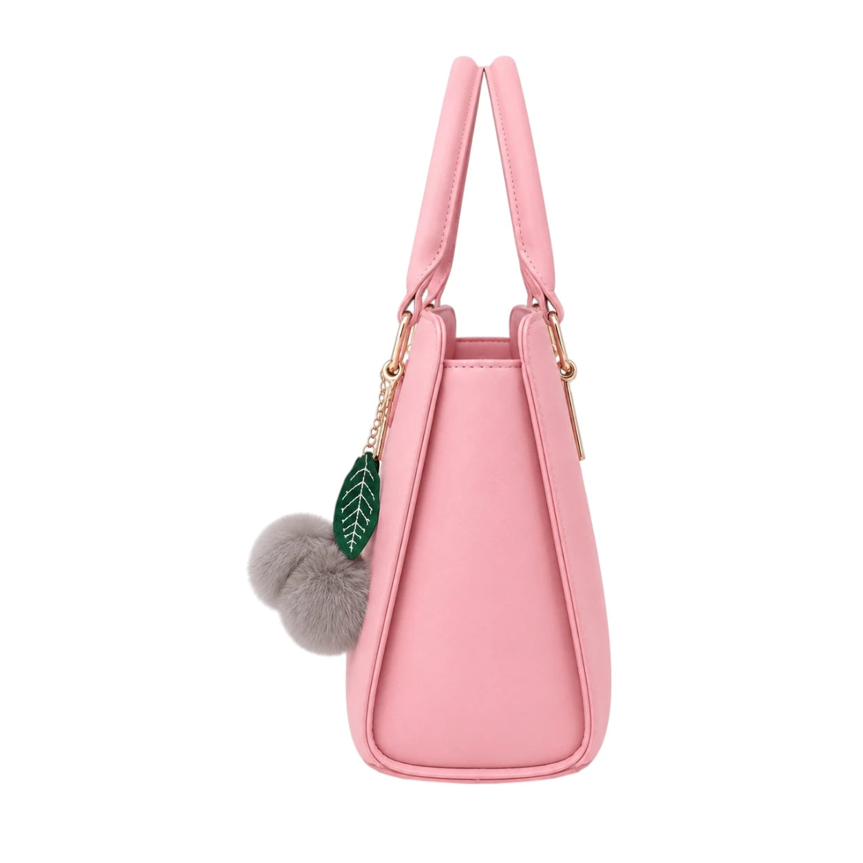 Zanti Pink Leather Handbag With Elegant Carry Structure