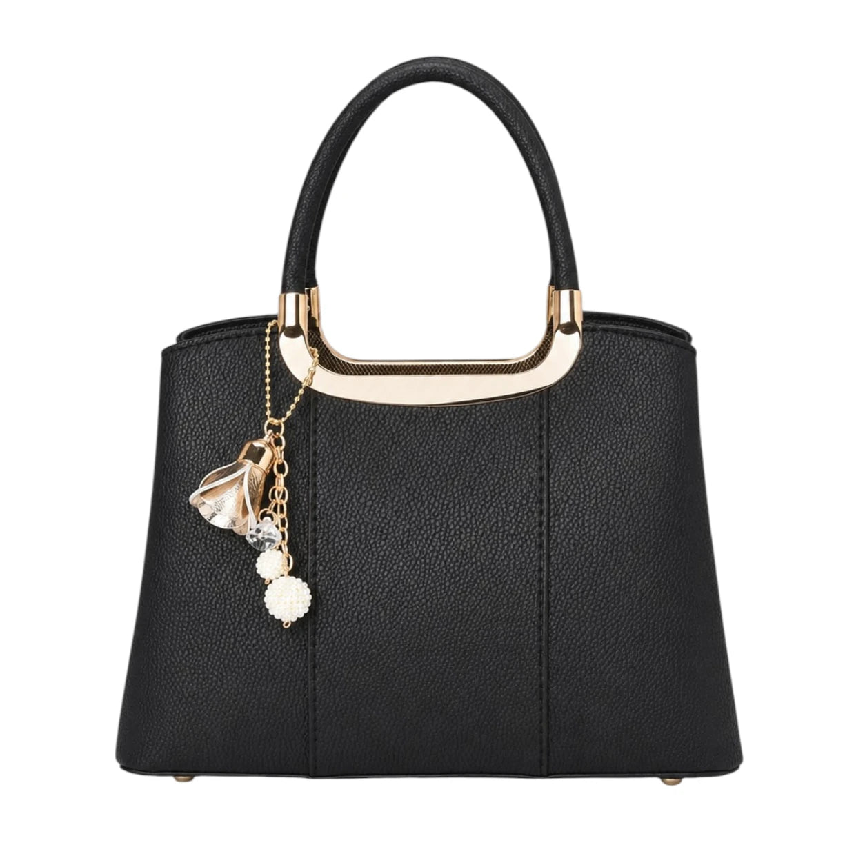 Zanti Black Leather Handbag For Work And Travel